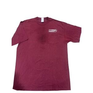 Port & Company Mens 2XLT Maroon CryoWorks Pocket T-Shirt Core Blend Burgundy Tee